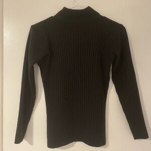 The Limited Black Ribbed Turtleneck Sweater